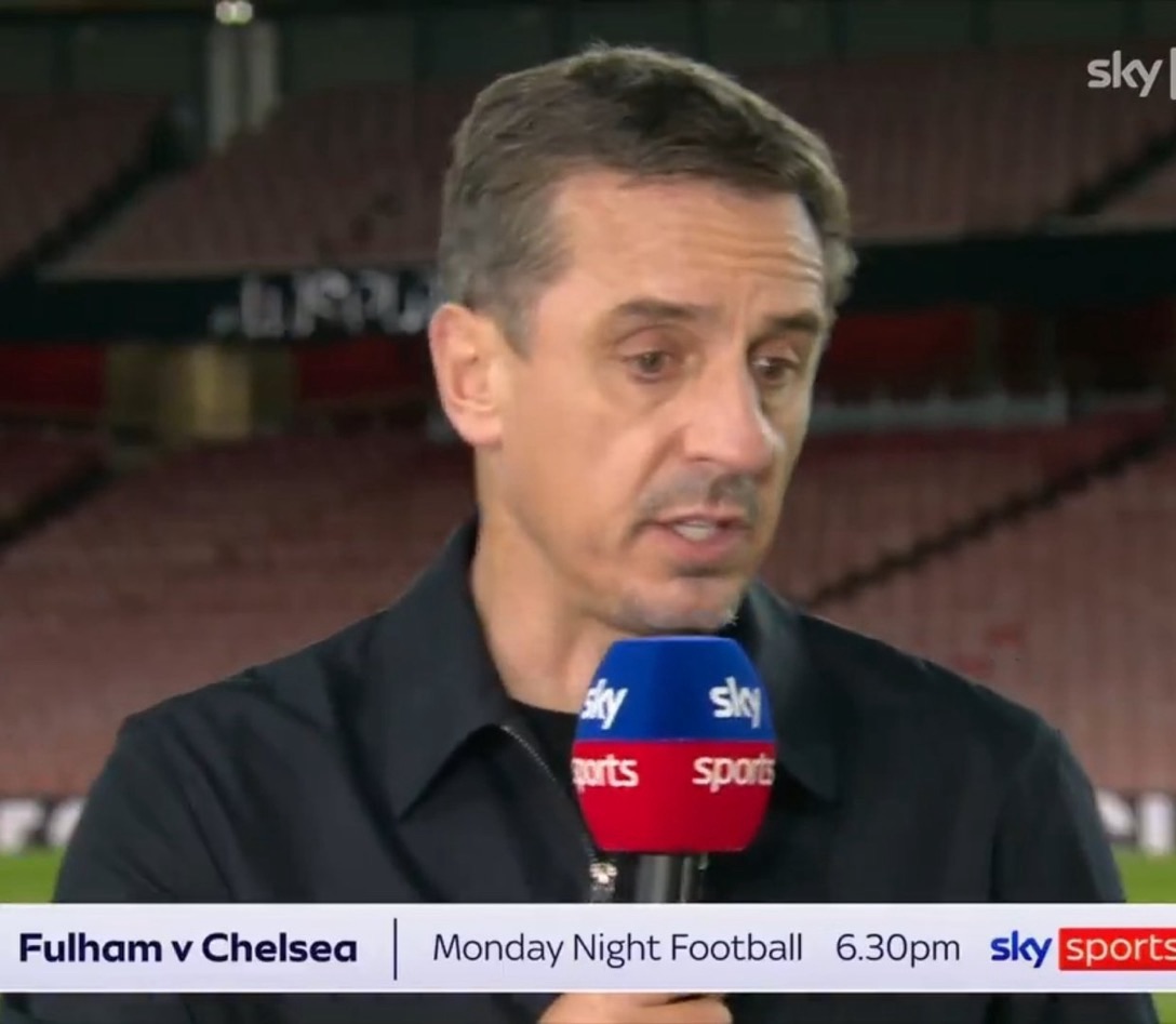 Gary Neville Predicts Chelsea Could Finish Second Behind Arsenal